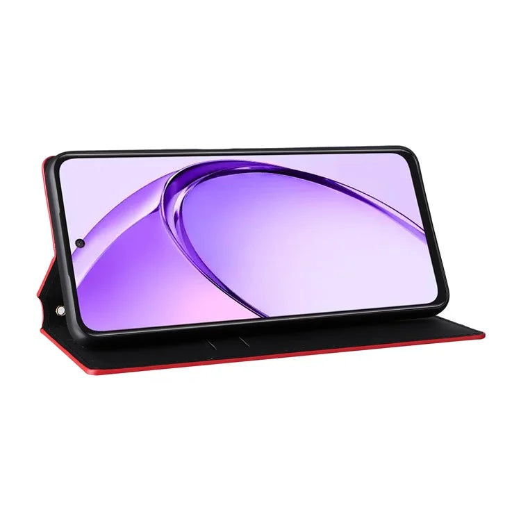 For Oppo A80 5G / A3 Pro (Global) 5G / K12x 5G (India) / A3x 5G (China) Case Leather Wallet Phone Cover Rhombus Imprinted