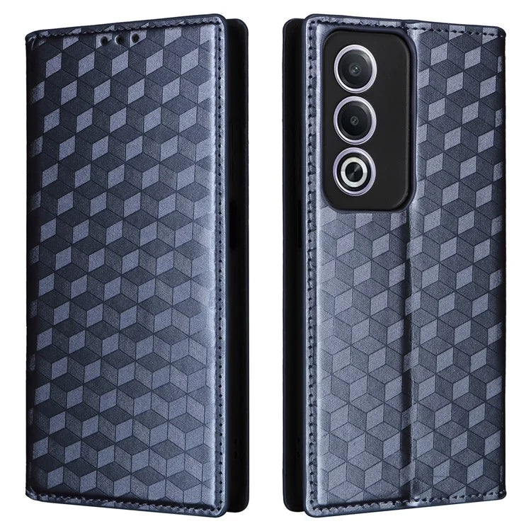 For Oppo A80 5G / A3 Pro (Global) 5G / K12x 5G (India) / A3x 5G (China) Case Leather Wallet Phone Cover Rhombus Imprinted