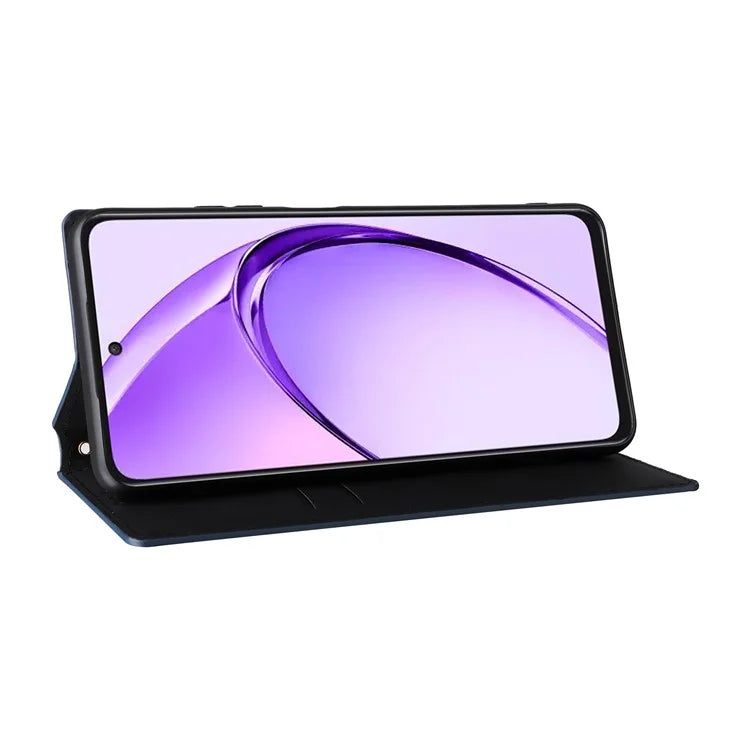 For Oppo A80 5G / A3 Pro (Global) 5G / K12x 5G (India) / A3x 5G (China) Case Leather Wallet Phone Cover Rhombus Imprinted