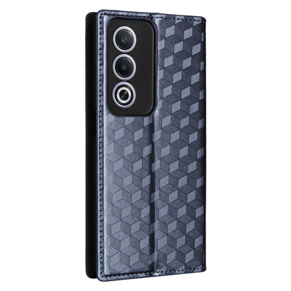 For Oppo A80 5G / A3 Pro (Global) 5G / K12x 5G (India) / A3x 5G (China) Case Leather Wallet Phone Cover Rhombus Imprinted