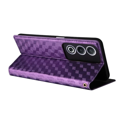 For Oppo A80 5G / A3 Pro (Global) 5G / K12x 5G (India) / A3x 5G (China) Case Leather Wallet Phone Cover Rhombus Imprinted