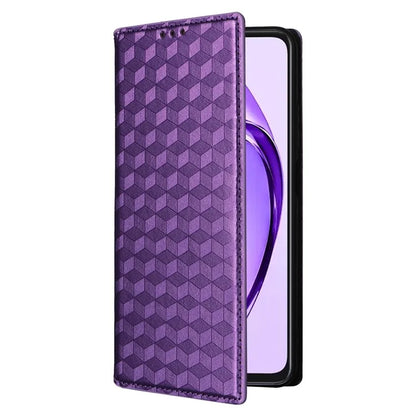 For Oppo A80 5G / A3 Pro (Global) 5G / K12x 5G (India) / A3x 5G (China) Case Leather Wallet Phone Cover Rhombus Imprinted