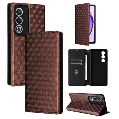 For Oppo A80 5G / A3 Pro (Global) 5G / K12x 5G (India) / A3x 5G (China) Case Leather Wallet Phone Cover Rhombus Imprinted
