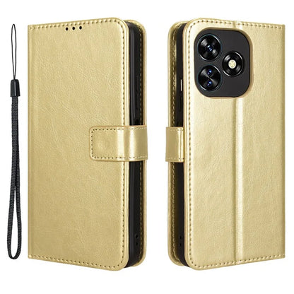 For Oukitel C51 Leather Phone Case Wallet Crazy Horse Texture