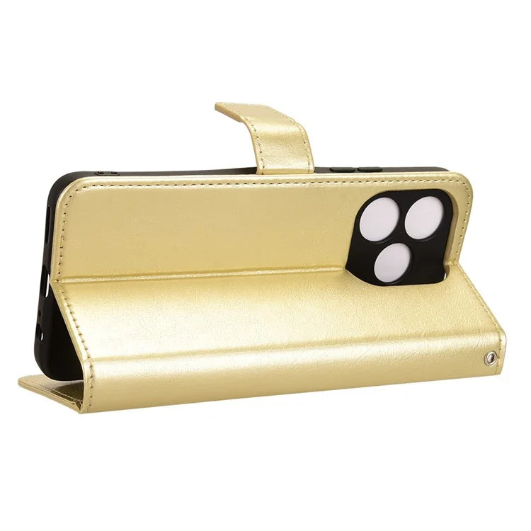 For Oukitel C51 Leather Phone Case Wallet Crazy Horse Texture