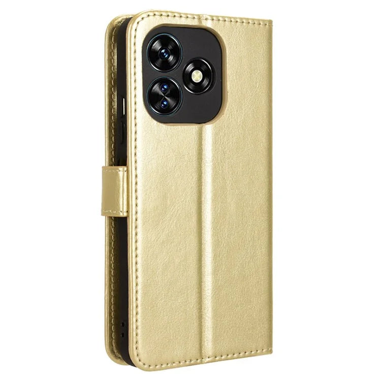For Oukitel C51 Leather Phone Case Wallet Crazy Horse Texture