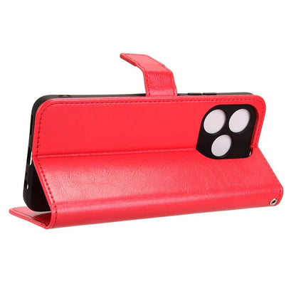 For Oukitel C51 Leather Phone Case Wallet Crazy Horse Texture