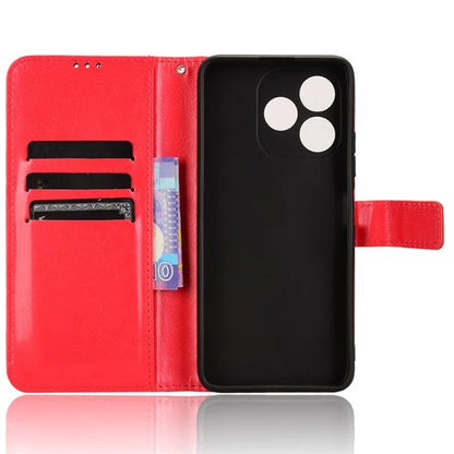 For Oukitel C51 Leather Phone Case Wallet Crazy Horse Texture