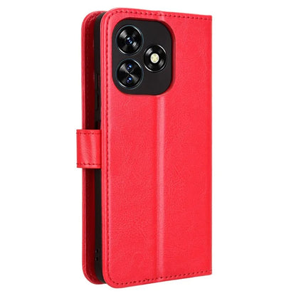 For Oukitel C51 Leather Phone Case Wallet Crazy Horse Texture