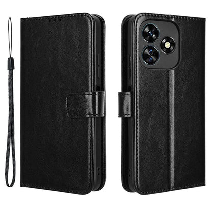 For Oukitel C51 Leather Phone Case Wallet Crazy Horse Texture
