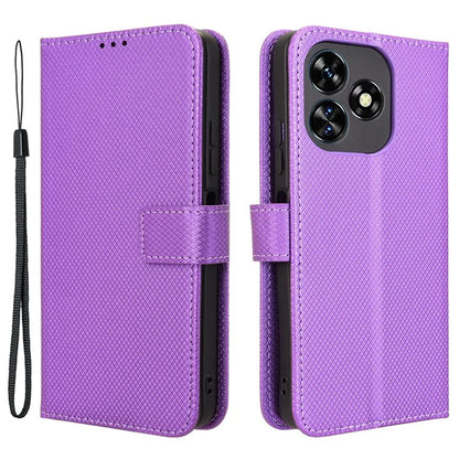 For Oukitel C51 Case PU Leather Diamond Texture Protective Phone Cover