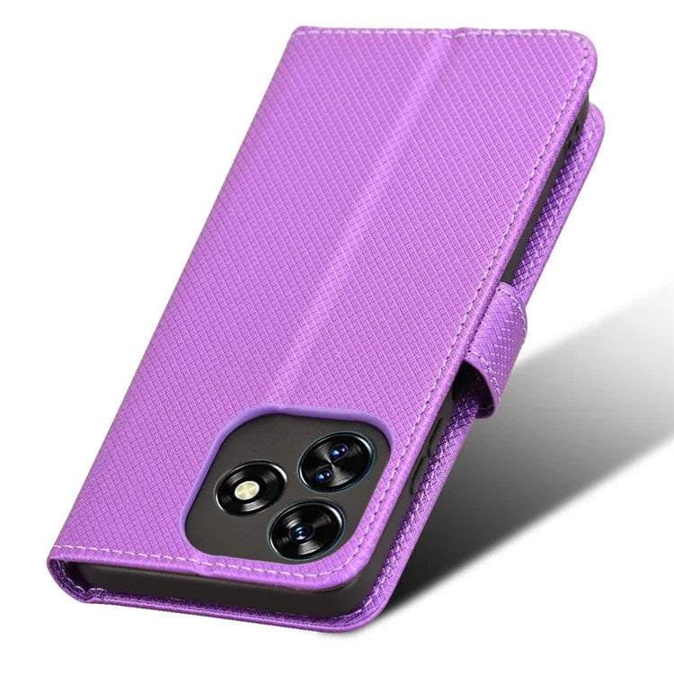 For Oukitel C51 Case PU Leather Diamond Texture Protective Phone Cover
