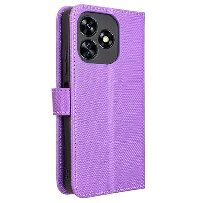 For Oukitel C51 Case PU Leather Diamond Texture Protective Phone Cover