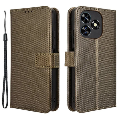 For Oukitel C51 Case PU Leather Diamond Texture Protective Phone Cover