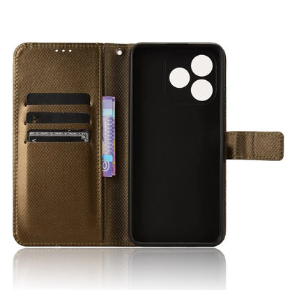 For Oukitel C51 Case PU Leather Diamond Texture Protective Phone Cover