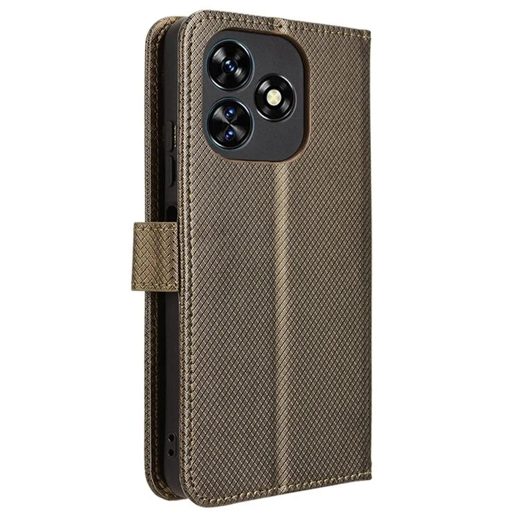 For Oukitel C51 Case PU Leather Diamond Texture Protective Phone Cover