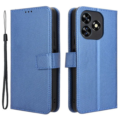 For Oukitel C51 Case PU Leather Diamond Texture Protective Phone Cover
