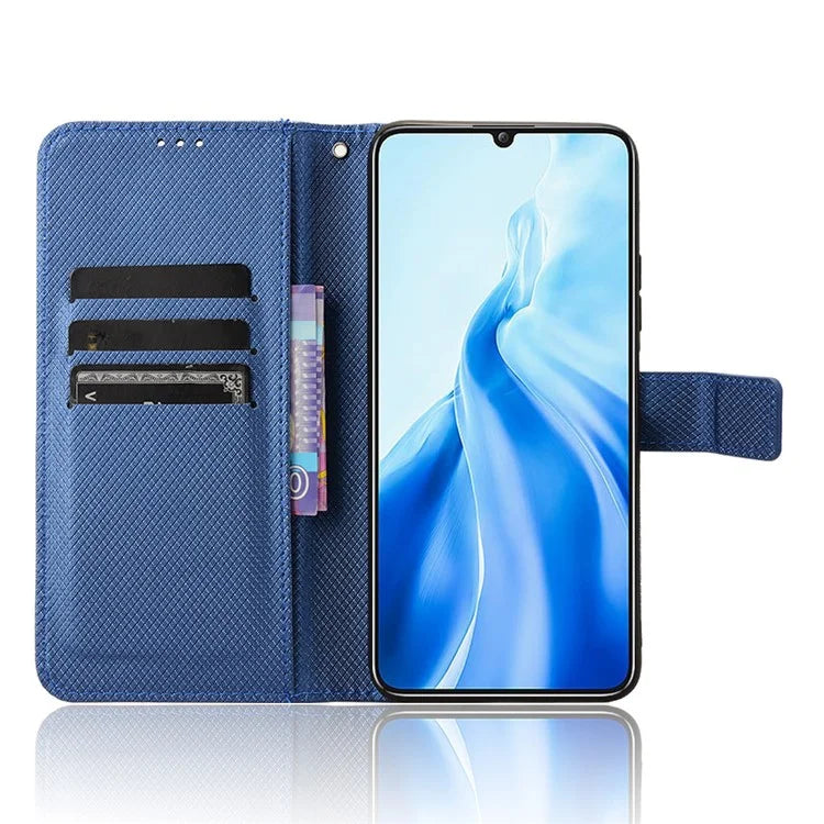 For Oukitel C51 Case PU Leather Diamond Texture Protective Phone Cover