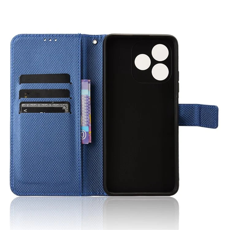 For Oukitel C51 Case PU Leather Diamond Texture Protective Phone Cover