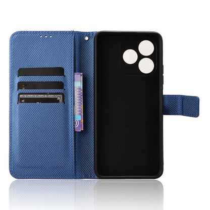 For Oukitel C51 Case PU Leather Diamond Texture Protective Phone Cover