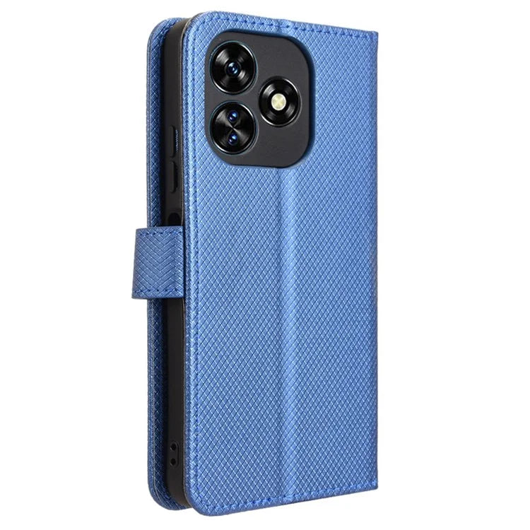 For Oukitel C51 Case PU Leather Diamond Texture Protective Phone Cover