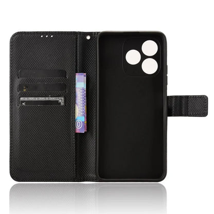 For Oukitel C51 Case PU Leather Diamond Texture Protective Phone Cover