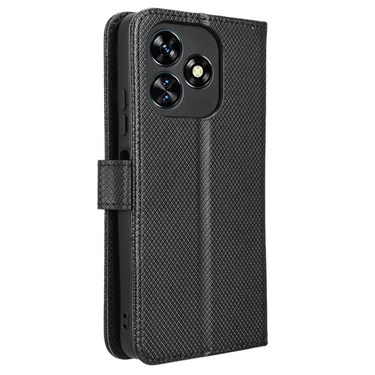 For Oukitel C51 Case PU Leather Diamond Texture Protective Phone Cover