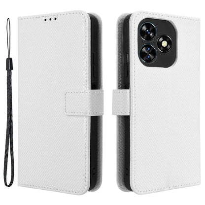 For Oukitel C51 Case PU Leather Diamond Texture Protective Phone Cover