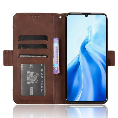 For Oukitel C51 Case Multiple Card Slots Leather Stand Phone Cover
