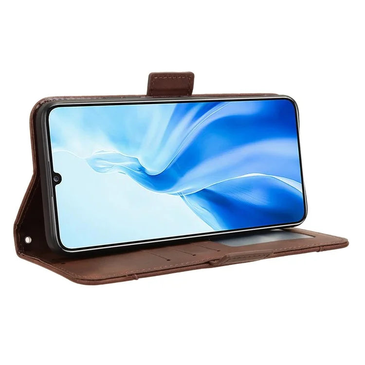 For Oukitel C51 Case Multiple Card Slots Leather Stand Phone Cover