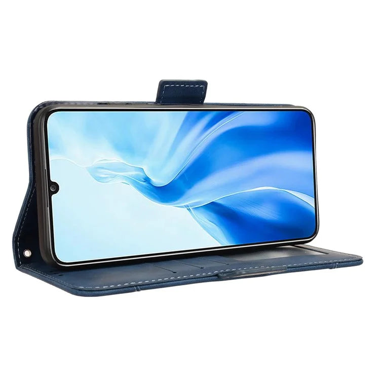 For Oukitel C51 Case Multiple Card Slots Leather Stand Phone Cover