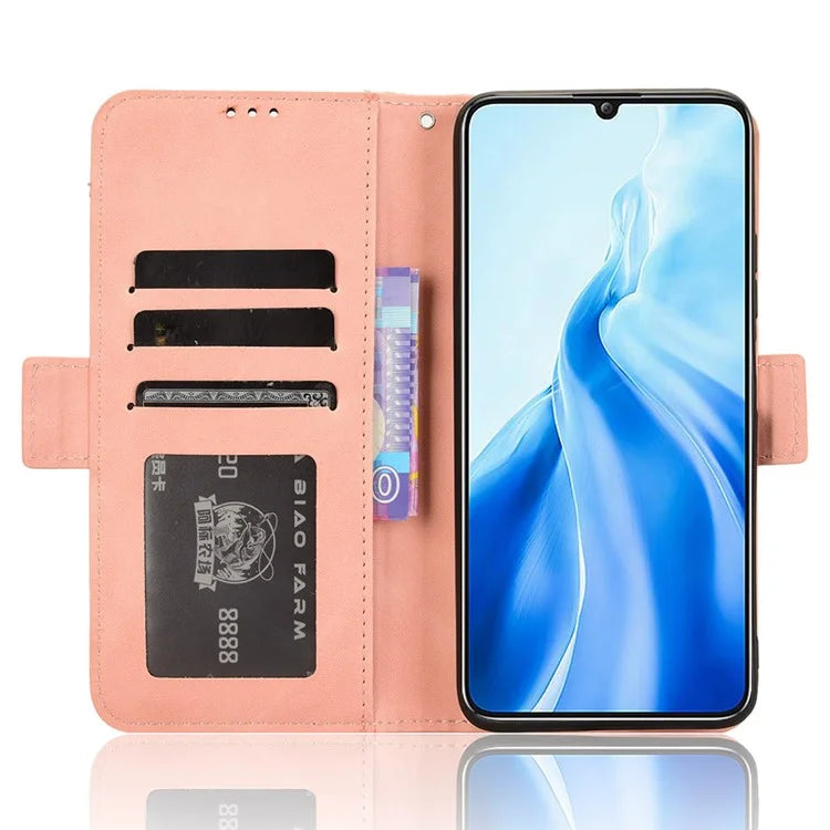 For Oukitel C51 Case Multiple Card Slots Leather Stand Phone Cover