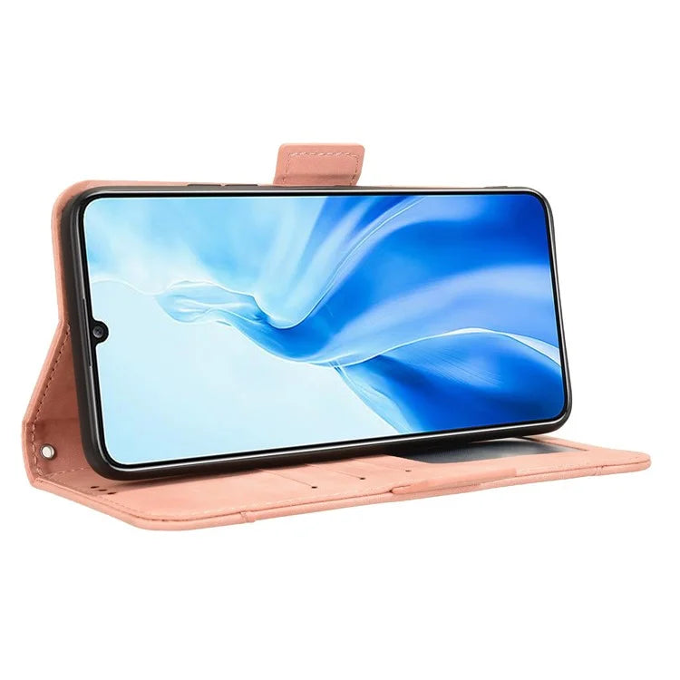 For Oukitel C51 Case Multiple Card Slots Leather Stand Phone Cover