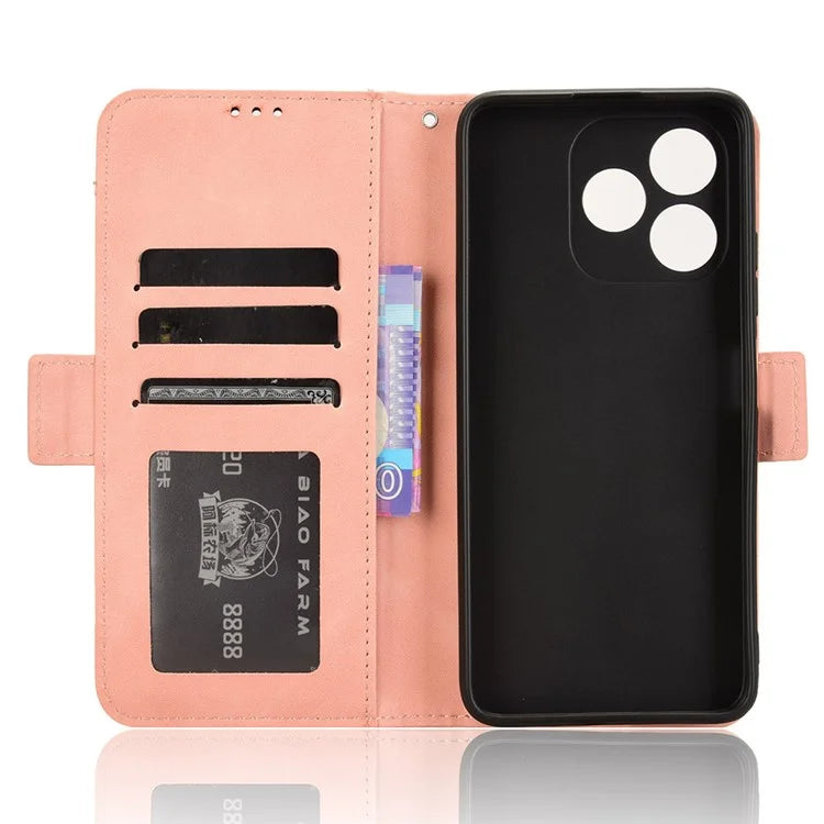 For Oukitel C51 Case Multiple Card Slots Leather Stand Phone Cover
