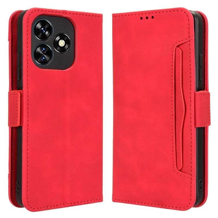 For Oukitel C51 Case Multiple Card Slots Leather Stand Phone Cover