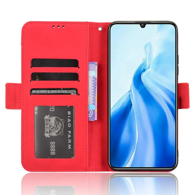 For Oukitel C51 Case Multiple Card Slots Leather Stand Phone Cover
