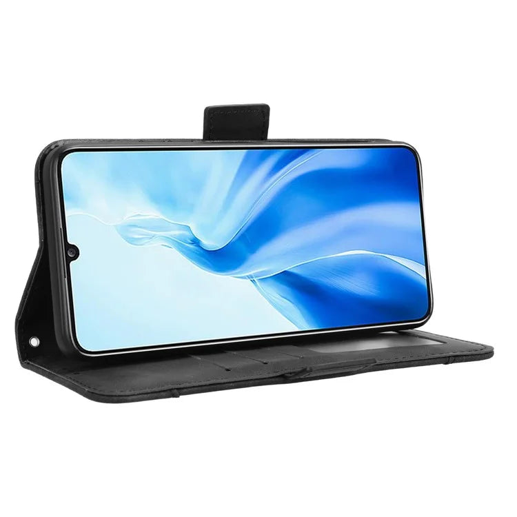 For Oukitel C51 Case Multiple Card Slots Leather Stand Phone Cover