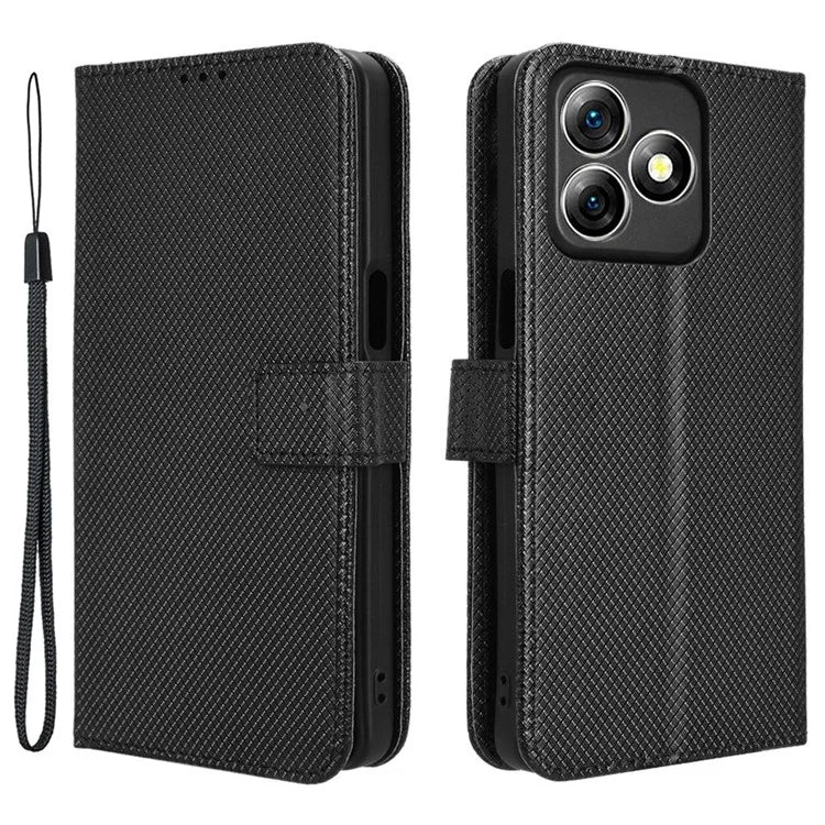 For Ulefone Note 18 Ultra Case PU Leather Diamond Texture Protective Phone Cover