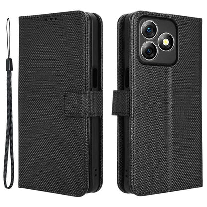For Ulefone Note 18 Ultra Case PU Leather Diamond Texture Protective Phone Cover