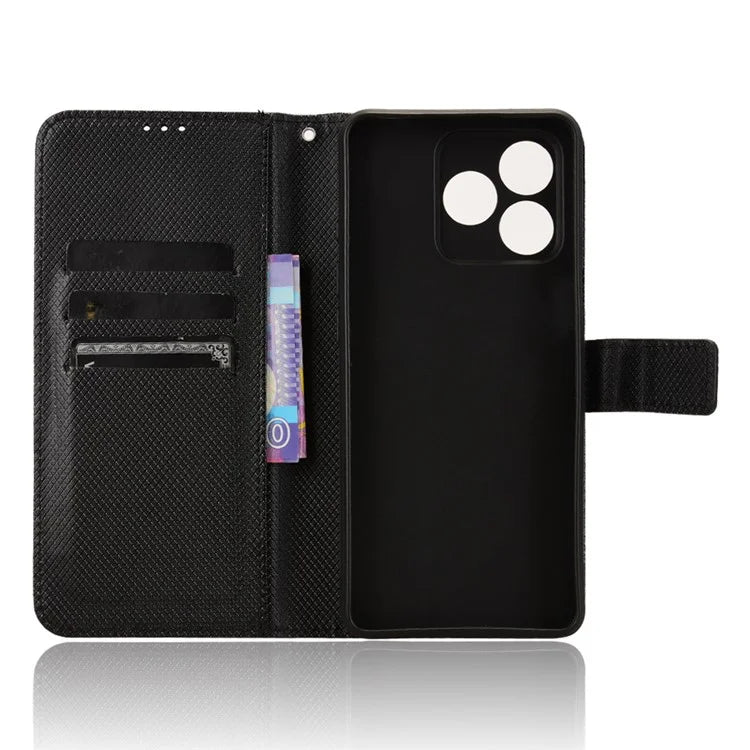 For Ulefone Note 18 Ultra Case PU Leather Diamond Texture Protective Phone Cover