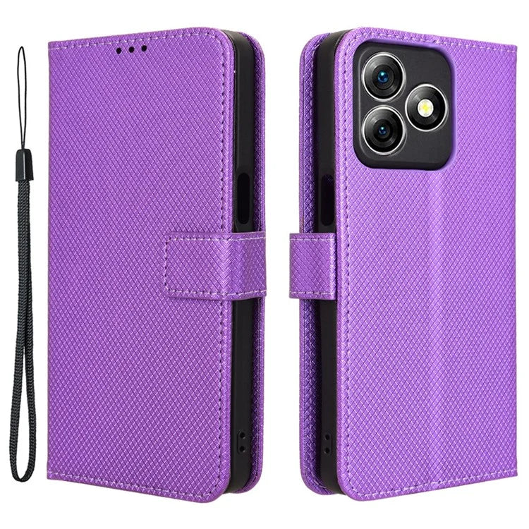 For Ulefone Note 18 Ultra Case PU Leather Diamond Texture Protective Phone Cover