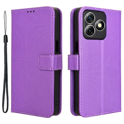 For Ulefone Note 18 Ultra Case PU Leather Diamond Texture Protective Phone Cover
