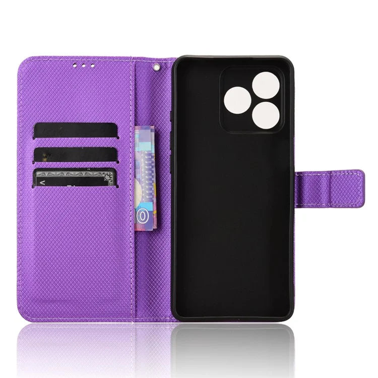 For Ulefone Note 18 Ultra Case PU Leather Diamond Texture Protective Phone Cover