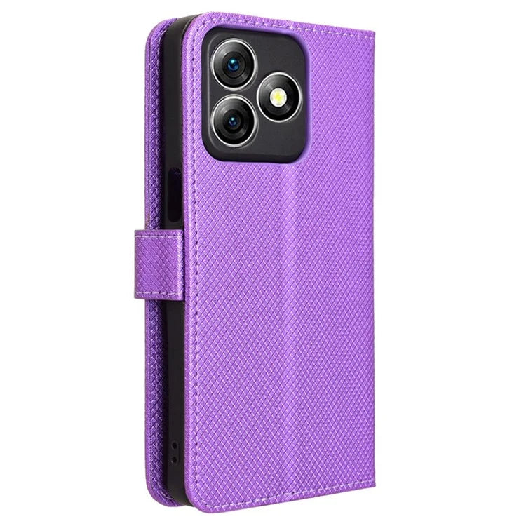 For Ulefone Note 18 Ultra Case PU Leather Diamond Texture Protective Phone Cover