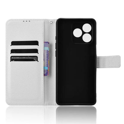 For Ulefone Note 18 Ultra Case PU Leather Diamond Texture Protective Phone Cover