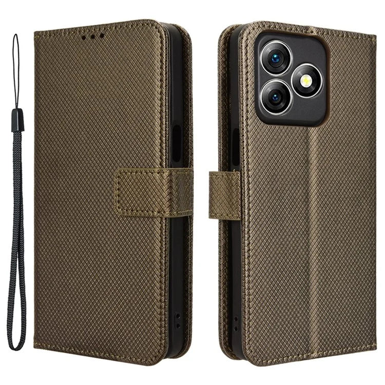 For Ulefone Note 18 Ultra Case PU Leather Diamond Texture Protective Phone Cover