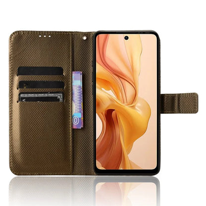 For Ulefone Note 18 Ultra Case PU Leather Diamond Texture Protective Phone Cover
