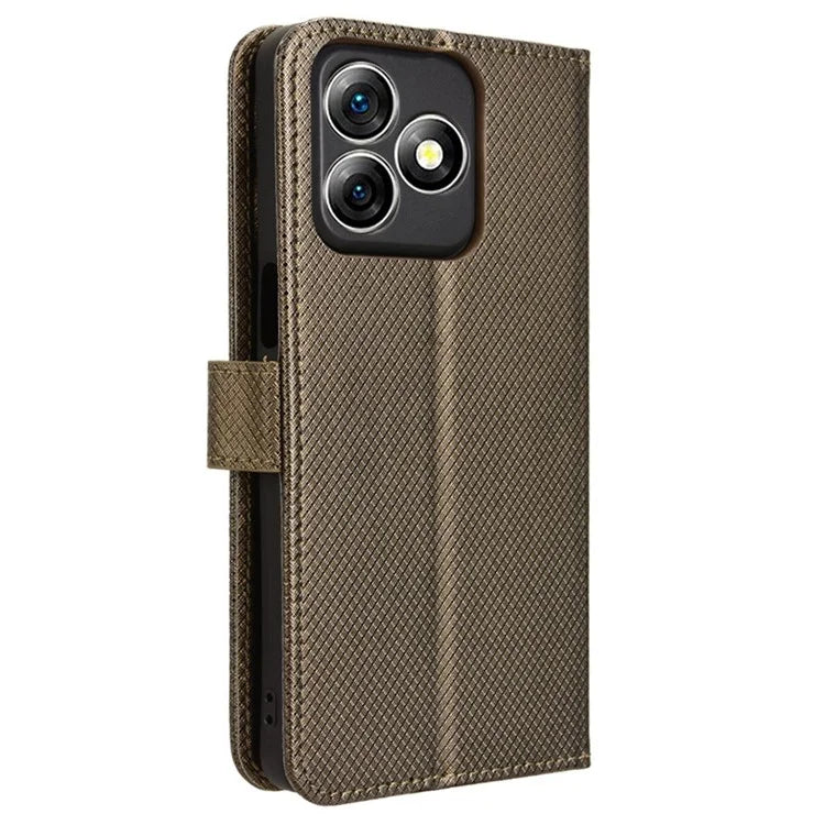 For Ulefone Note 18 Ultra Case PU Leather Diamond Texture Protective Phone Cover