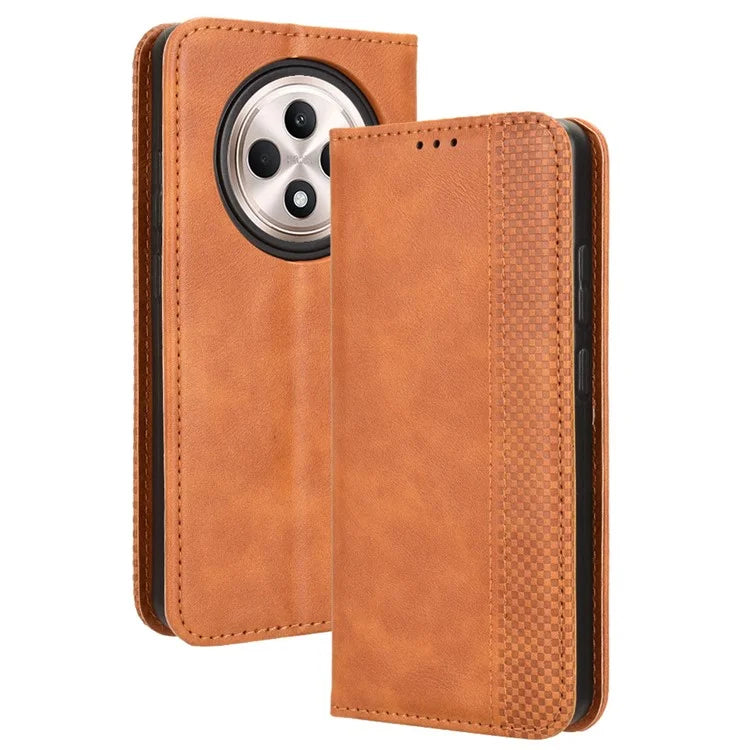 For OPPO Reno12 F 5G / Oppo F27 5G Case Retro PU Leather Wallet Phone Cover Stand