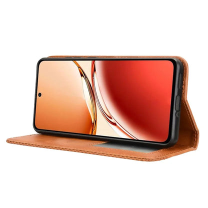 For OPPO Reno12 F 5G / Oppo F27 5G Case Retro PU Leather Wallet Phone Cover Stand
